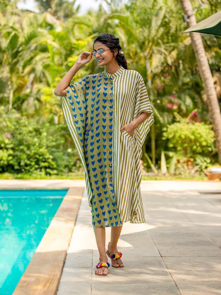 Rayon Printed Loose Long Cardigan Vacation Casual Beach Bikini Cover Bella Mia